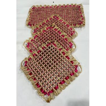 Imagem de Descanso Para Panela Com 4 Peças Sisal - Propria, Vermelho