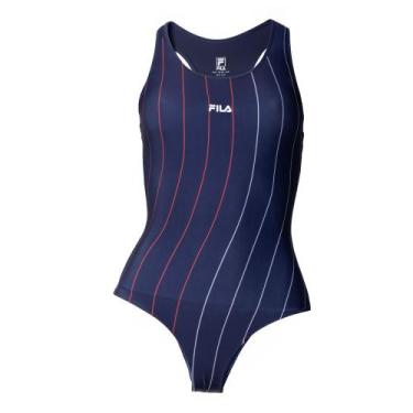 Imagem de Maiô Feminino Fila Austrália Print Marinho/Vermelho, Marinho, Vermelho