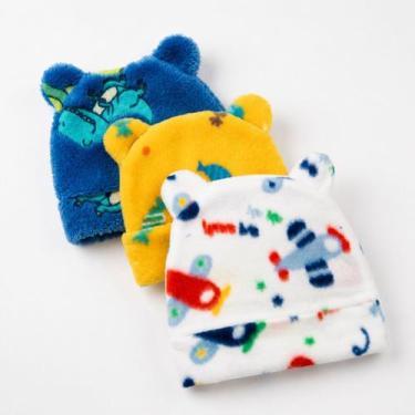 Imagem de Kit 3 Toucas Soft Estampadas Inverno Gorro Com Orelhinhas - Koala Baby