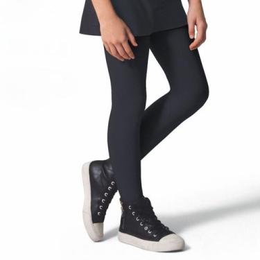 Imagem de Meia Calça Infantil Fio 80 Algodão Selene Inverno Quentinha, G, Preto