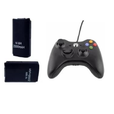 Imagem de Controle joystick Com Fio Manete Carregador cabo e Bateria Video Game 