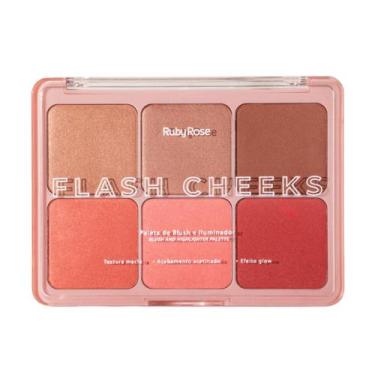 Imagem de Paleta De Blush e Iluminador Flash Cheeks Ruby Rose Efeito Glow