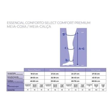 Imagem de Meia de compressão Select Comfort Premium 15-20 mmHg AF Meia-coxa Pont