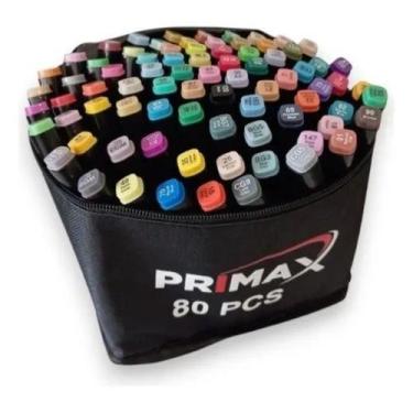 Imagem de Max0012 kit canetinhas ponta dupla 80 cores - PRIMAX