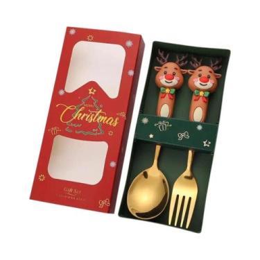 Imagem de Conjunto De Garfo E Colher De Aço Inoxidável Para Natal 2/4/6 Peças, U