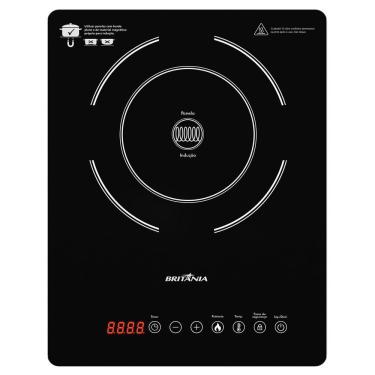 Imagem de Cooktop de Indução Portátil Britânia BCT14P 1 Boca Vitrocerâmico com Timer Digital Preto Bivolt