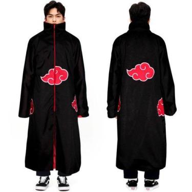 Manto Akatsuki Com Máscara Tobi + 2 Colares E Anel