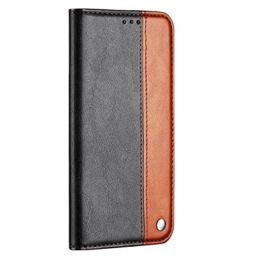 Imagem de LAHappyL Capa carteira para iPhone 13 Pro Max/13 Pro/13/13 Mini, couro de poliuretano com suporte para cartão à prova de choque, capa interna de TPU (poliuretano termoplástico) à prova de choque, capa protetora magnética, laranja, 13 Pro de 6,1 polegadas