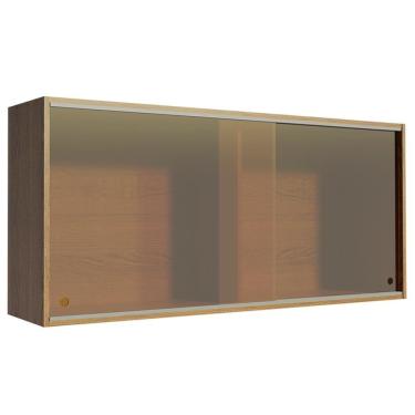 Imagem de Armário Aéreo Madesa Emilly 2 Portas de Correr de Vidro Reflex - Rustic