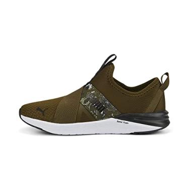 Imagem de PUMA Tênis masculino Better Foam Prowl Slip on, Olive-puma Branco, 9.5