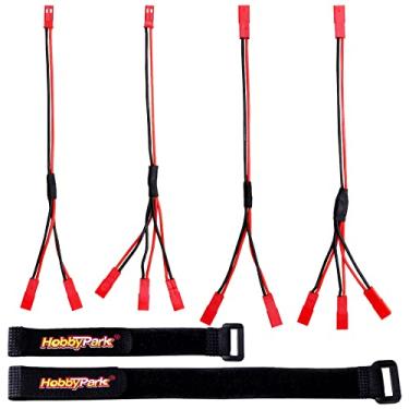Imagem de Hobbypark Divisor de plugue JST macho fêmea, divisor adaptador paralelo JST Y, JST Y cabo de chicote para carro RC Crawler ESC ventilador de refrigeração do motor da bateria