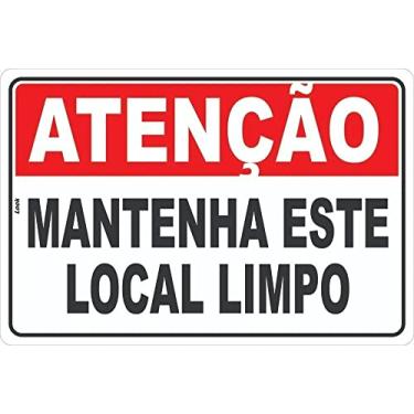 Imagem de Placa Sinal. Limpeza Aviso Mantenha Este Local Limpo Tamanho:20X30CM