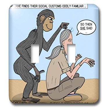 Imagem de 3dRose LLC lsp_5295_2 Interruptor duplo Dr. Jane Goodalls 50º aniversário na GDI Monkey Grooming