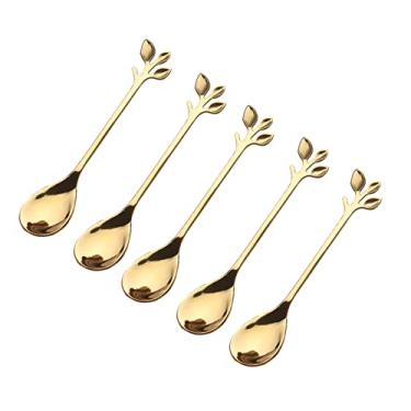 Imagem de TECKEEN 5 colheres de metal para comer sopa, cereais, conjunto de colheres de prata; pode ser lavado na lava-louças