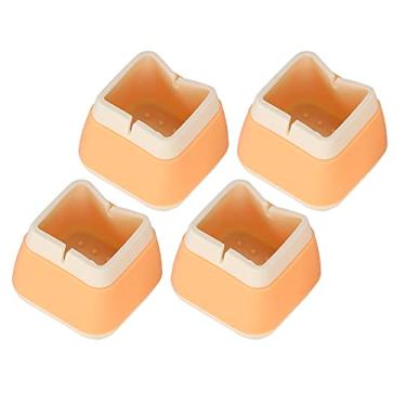 Imagem de 4pcs protetores de perna da cadeira de silicone, 3,3 x 3,9 x 3,9 x 3,9 cm tampas de mesa de cadeira antiderrapante para evitar arranhões e ruídos sem deixar marcas no mobiliário (laranja)