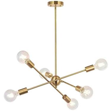 Imagem de Home-Neat Lustre Pendente Moderno Sputnik 6 Lâmpadas E27 para sala De Estar (Cobre)