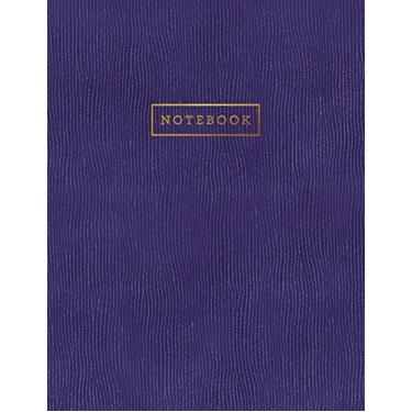 Imagem de Notebook: Blue Snake Skin Style - Embossed Gold Style Lettering - Softcover - 150 College-ruled Pages - 8.5 x 11 size