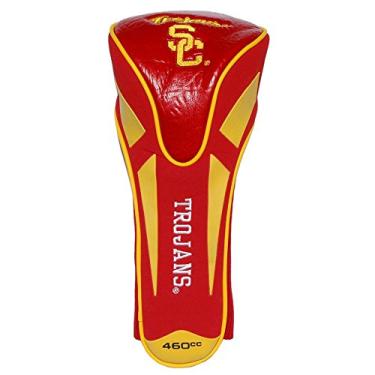 Imagem de Team Golf NCAA USC Trojans Capa de cabeça de motorista de Apex único capa de cabeça de motorista de taco de golfe Apex único, serve para todos os tacos grandes, design verdadeiramente elegante