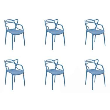 Imagem de Conjunto Com 6 Cadeiras Allegra Azul - Rivatti