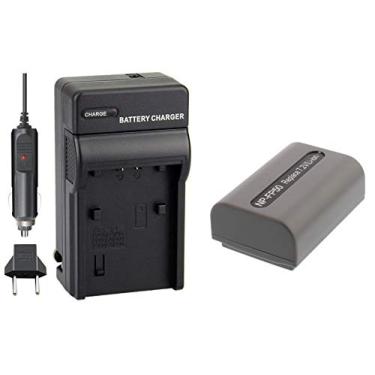 Imagem de Kit Bateria NP-FP50 + carregador para câmera digital e filmadora Sony Dcr-dvd103 Dvd105 Dvd202 Dvd203 Hc3