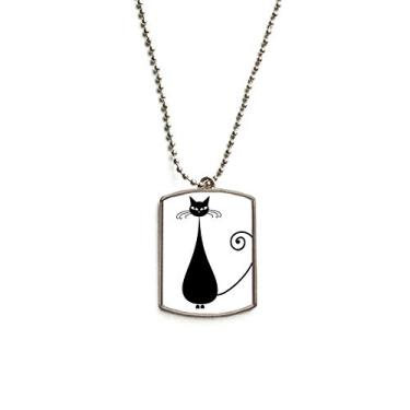 Imagem de DIYthinker Colar de animal de estimação com corrente de aço inoxidável para gatos sentados no Dia das Bruxas