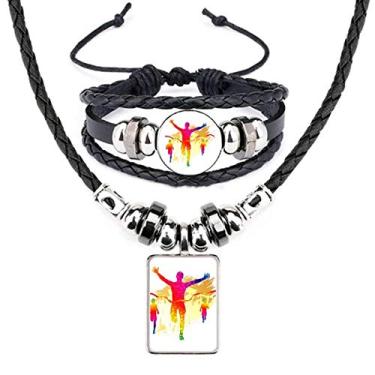 Imagem de Conjunto de joias de couro com estampa de goal de torcida do jogador de futebol