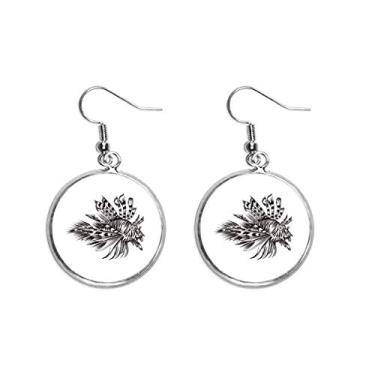 Imagem de Brinco feminino de prata com ilustração de peixe preto Marine Life