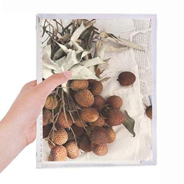 Imagem de Caderno de frutas tropicais frescas com imagem de lichi, diário de folhas soltas recarregável