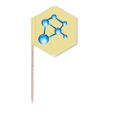 Imagem de Molécula estrutura concatenada, bandeiras de palito, palitos de cupcake, festa comemoração