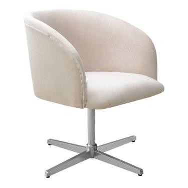 Imagem de Poltrona Decorativa Atenas Cadeira Giratória Pé Metal Salão Escritório