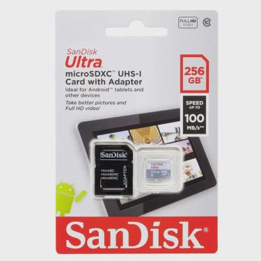 Imagem de Cartão de Memória SanDisk MicroSD 256Gb Ultra Classe 10 - SDSQUNR-256G-GN6TA