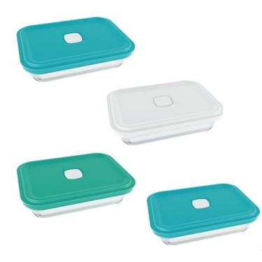 Imagem de Kit 4 Pote Marinex Vidro Facilita Vap 750ml Nadir Retangular