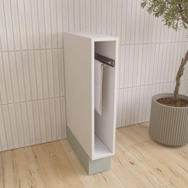 Imagem de Balcão Toalheiro 15cm Sem Tampo Arizona CabeCasa MadeiraMadeira Branco/Menta