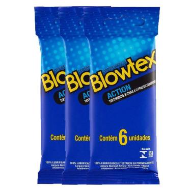 Imagem de Kit 3 Preservativos Blowtex Action 6 Unidades