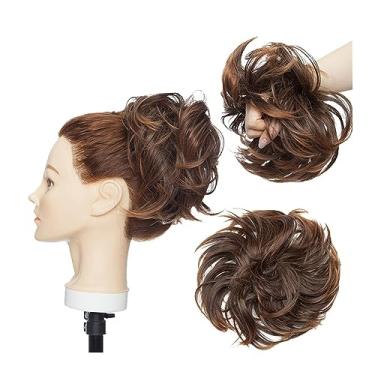 Imagem de Mulheres Bun Scrunchies Messy Bun Pedaço de cabelo Fofo Ondulado Scrunchies Cacheado Sintético Chignon Rabo de Cavalo Extensões de Cabelo Elástico Grosso Updo Hairpieces para Mulheres Pão (Color : 30