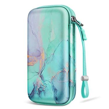 Imagem de Estojo de transporte para calculadora gráfica TI-84 Plus CE, Fintie rígida EVA à prova de choque caixa protetora para TI-84 Plus/TI-83 Plus CE/Casio fx-9750GII (mármore esmeralda)