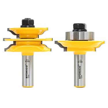 Imagem de Yonico 12234 Ogee 2 Bit trilho de porta de vidro e conjunto de brocas de roteador de tala de 1/2 polegada