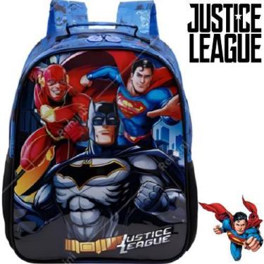 Imagem de Mochila Escolar De Costas Liga Da Justiça Batman Flash E Superman Xery