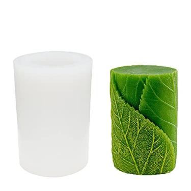 Imagem de Molde de vela de folha de árvore molde de sabão de argila de silicone para fazer cera de soja velas de cera de abelha artesanal artesanato fondant decoração de bolo