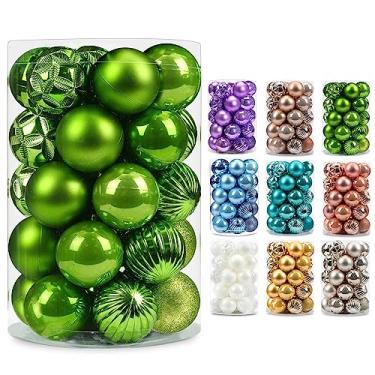 Imagem de AMS Mini enfeites de bola de Natal de 34 quilates, decorações de festa, festivais, pendentes para decoração de árvore de Natal (40 mm, verde)