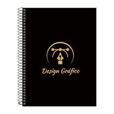 Imagem de Caderno Universitário Espiral 20 Matérias Profissões Design Gráfico (Preto e Gold)