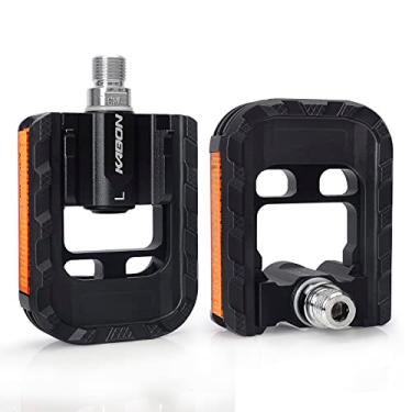 Imagem de KABON Pedais de bicicleta dobráveis, pedais dobráveis de bicicleta com alumínio, pedais de ciclismo antiderrapantes universais de 9/40.6 cm para bicicleta dobrável, bicicleta BMX, bicicleta de estrada