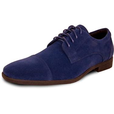 Imagem de VANGELO Sapato social masculino Oxford smoking formal para formatura casamento bico bico médio e largo, Azul royal, 46