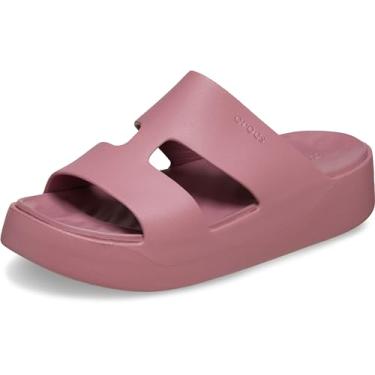 Imagem de Crocs Sandálias femininas Getaway Platform H-Strap, sandálias de cunha para mulheres, Cassis, 39 mulheres