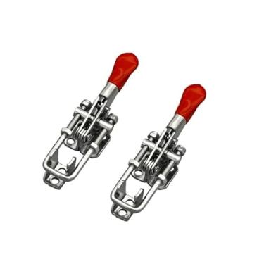 Imagem de 2 peças de grampo de trava de alternância 304 inoxidável, trava ajustável, grampos de defumador travas resistentes, trava de aço inoxidável com trava em forma de U com clipe rápido, capacidade 181 kg