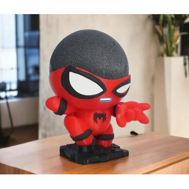 Imagem de Suporte Alexa Echo Dot 4 ou Echo Dot 5 Homem Aranha Teia/Spider Man - Presente, decoração criativa, música, som, stand de mesa Amazon, Disney