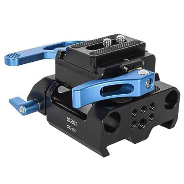 Imagem de SIRUI Placa de base da câmera com grampos duplos de trilho de haste de 15 mm, placa de base com placa de liberação rápida para tripé, suporte de ombro, follow focus, SC-BP