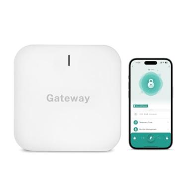 Imagem de LOQRON Porta Wi-Fi Tuya para fechadura de porta inteligente, ponte Wi-Fi para bloqueio Bluetooth, acesso remoto Tuya Smart App, controle de voz, hub Wi-Fi para fechaduras de porta