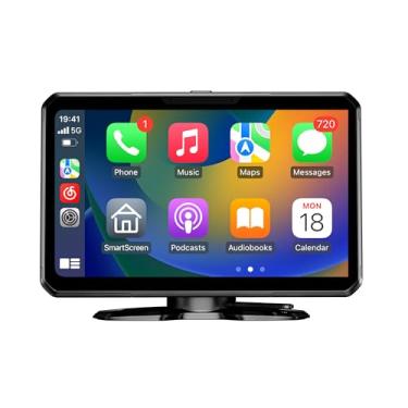 Imagem de Generic Tela de reprodução de carro de 7 polegadas AirPlay e Android Auto 17.8 cm IPS Touchscreen estéreo para carro com 5.0 BT/chamada de voz/link espelhado/painel de navegação para todos os veículos