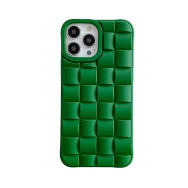 Imagem de Capa de silicone macia com padrão de trama de cubo 3D para iPhone 15 14 13 12 11 Pro Max capa fosca, 5, para 12 (6.1)